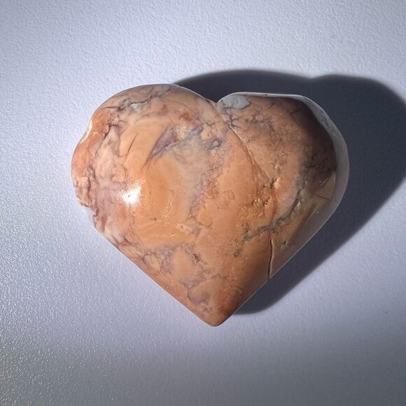 Pink Agate Crystal Heart Carving (#3) - Picture 5 of 10